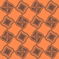 Japanese Swirl Diamond Checkered Vector Seamless Pattern