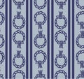 Japanese Swirl Roll Rope Vector Seamless Pattern
