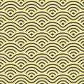 Japanese Swirl Wave Line Vector Seamless Pattern