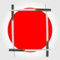Japanese Sword Frame. Vector Illustration. Royalty Free Stock Photo