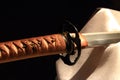 Samurai weapons. Katana sword, Japan. Close-up