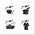 Japanese tea ceremony glyph icons set Royalty Free Stock Photo