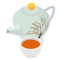 Japanese tea icon, isometric style Royalty Free Stock Photo