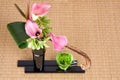 Japanese tea and ikebana Royalty Free Stock Photo