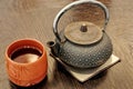 Japanese tea and iron pot with long history Royalty Free Stock Photo