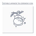 Japanese teapot line icon