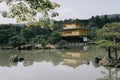 Japanese temple with japanese maple tree leaves in Kyoto vintage film style Royalty Free Stock Photo