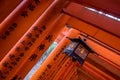 Japanese Temple Lamp and Gates Royalty Free Stock Photo