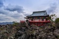 Japanese Temple on a rocky mountain Royalty Free Stock Photo