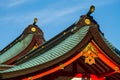 Japanese temple roof with blue sky in the background Royalty Free Stock Photo