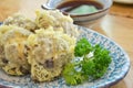 Japanese tempura with fresh mushroom