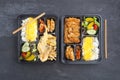 Japanese tempura and tonkatsu bento set Royalty Free Stock Photo