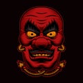 Japanese Tengu mask vector illustration Royalty Free Stock Photo