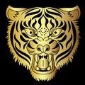 Japanese tiger head tattoo design vector for sticker.
