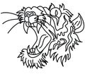 Japanese tiger head tattoo design vector for sticker. Royalty Free Stock Photo