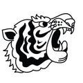 Japanese tiger head tattoo design vector for sticker. Royalty Free Stock Photo