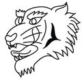 Japanese tiger head tattoo design vector for sticker. Royalty Free Stock Photo