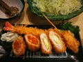 Japanese tonkatsu set meal Royalty Free Stock Photo