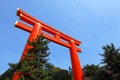 Japanese torii and blue sky Royalty Free Stock Photo