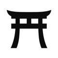 Japanese Torii Gate silhouette icon Royalty Free Stock Photo