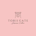 japanese torii gate minimal logo symbol vector illustration design