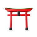 Vector japanese Torii gate wooden red entrance