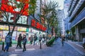 Japanese and tourist at Shinjuku nightlife colorful billboard shopping street Royalty Free Stock Photo