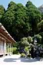 Japanese town Chiran is a preserved samurai district with houses and zen rock gardens attached to samurai residences Royalty Free Stock Photo