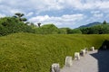 Japanese town Chiran is a preserved samurai district with houses and zen rock gardens attached to samurai residences Royalty Free Stock Photo