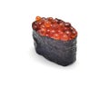 Japanese tradition food sushi Ikura, Gunkan sushi or salmon roe on japan rice rap by Seaweed Royalty Free Stock Photo