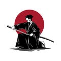Japanese tradition style samurai Illustration