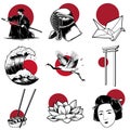 Japanese tradition warrior style Illustration