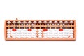 Japanese traditional abacus soroban isolated on white background