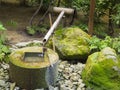 Japanese traditional bamboo fountain Royalty Free Stock Photo