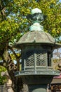 Japanese traditional bronze lantern, called `Toro`