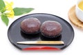 Japanese confectionery, Kuzu mochi sweets Royalty Free Stock Photo