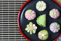 Japanese traditional confectionery wagashi Royalty Free Stock Photo