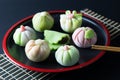 Japanese traditional confectionery wagashi Royalty Free Stock Photo