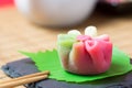 Japanese traditional confectionery wagashi Royalty Free Stock Photo