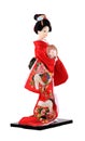 Japanese traditional doll and origami isolated