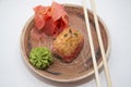 Japanese traditional foods rolls and sushi. Royalty Free Stock Photo