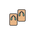 Japanese traditional geta footwear filled outline icon