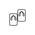 Japanese traditional geta footwear outline icon