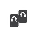 Japanese traditional geta footwear vector icon