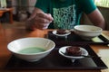 Japanese traditional green tea ceremony Royalty Free Stock Photo