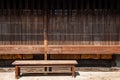 Japanese traditional house and bench at Uchiko town in Ehime, Shikoku, Japan