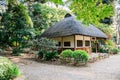 Japanese traditional house at Koishikawa Korakuen Garden in Tokyo, Japan Royalty Free Stock Photo