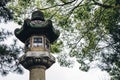 Japanese traditional lantern at Kitano Tenmangu Shrine in Kyoto, Japan Royalty Free Stock Photo