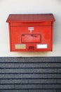 Japanese traditional letter box in red and white Royalty Free Stock Photo