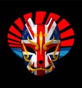 Japanese traditional mask with British flag pattern Royalty Free Stock Photo